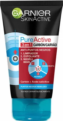 Image de Gel anti-points noirs au charbon Pure Active 3 en 1 150 ml