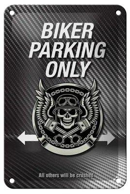Produktbild von Blechschild Spruch 12x18cm Biker parking only all others