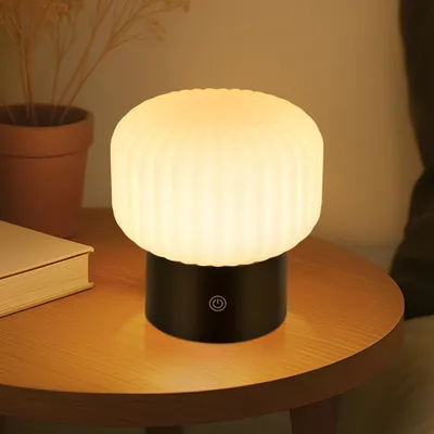 Produktbild von ZMH Tischlampe Kabellos Nachttischlampe Akku LED Tischleuchte Aufladbar Batterie USB Tischlampen 3000K-6500K Pilz Tischleuchten für Schlafzimmer