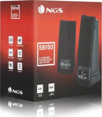 Obrázek produktu pro NGS SB150 PC 2.0 Channel 4W černé kabelové reproduktory s 3,5mm konektorem pro stolní počítače