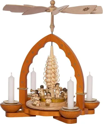 Produktbild von Pyramide Engelkonzert natur für Teelichte und Kerzen Höhe 27cm