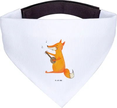 Produktbild von Mr. & Mrs. Panda Hunde Halstuch Fuchs Gitarre - Weiß - Geschenk, Lagerfeuer, Für, Schal Hund, glücklich, Hundehalstuch, Tuch, Musik, Singen, Optimistisch