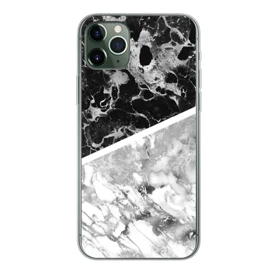 Produktbild von MuchoWow® Handyhülle Schutzhülle Hülle für iPhone 11 Pro Max Marmor - Schwarz - Weiß - Luxus Silikon Softcase Handy Hülle - Schutz