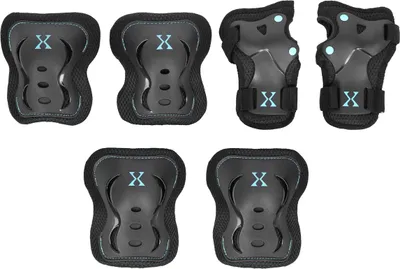 Produktbild von Nils Extreme Schoner Set - 3in1 Set Knieschone Ellbogenschoner Handgelenkpolster für Kinder Erwachsene - Schwarz und Mint - M - H320