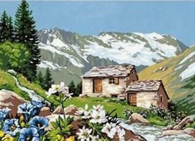 Produktbild von 40x30 cm Diamanten Malerei Zum Selbermachen DIY Diamond Painting Hütte