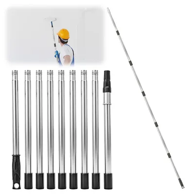 Imagen del producto de Varilla de extensión para telescopio de 3,6 metros, fabricada en aluminio, ideal para rodillos de pintura y limpieza