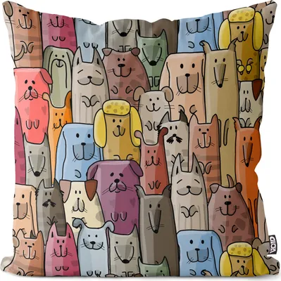 Produktbild von VOID Cartoon Hunde Kissenbezug Kissenhülle Sofakissen Kissen Deko Outdoor-Kissen Dekokissen