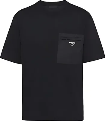 Produktbild von Prada T-Shirt mit Logo Applikation Schwarz Herren