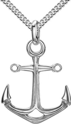 Produktbild von Silber Anker-Anhänger Maritim 925 Silber für Damen  Mit Kette 45 cm