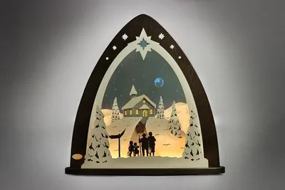 Produktbild von Weigla Lichterspitze LED Bergkapelle - Maße 52 x 53,5 x 9 cm - Handarbeit aus dem Erzgebirge