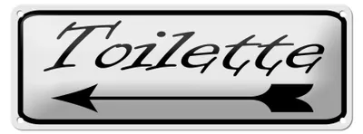 Produktbild von Blechschild Hinweis 27x10 cm Toiletten Pfeil links Dekoration