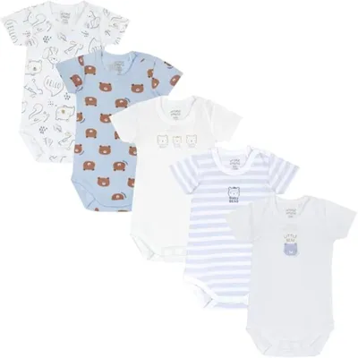 Productafbeelding van Chicco babykleding - Set van 5 korte mouwenrompertjes voor jongens