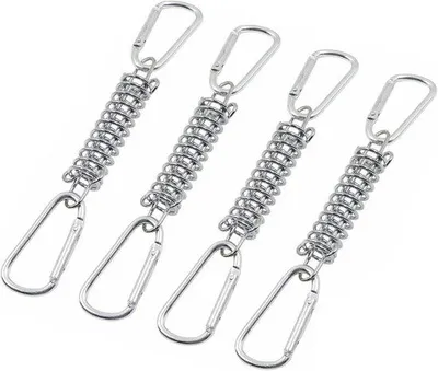 Immagine prodotto di Puntale con molle a spirale e moschettone per tende e tetti di tende - Accessori di chiusura e fissaggio per il campeggio, le tende e altro ancora