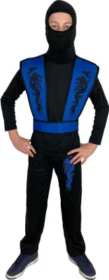 A young person wearing a ninja costume.