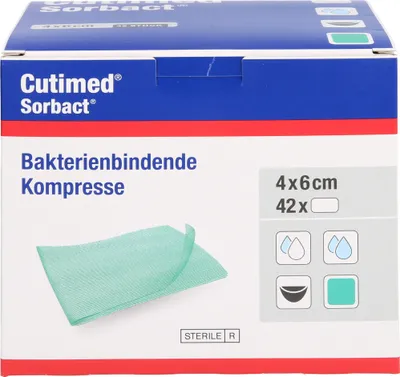 Produktbild von Cutimed Sorbact Kompressen 4x6 cm 42 St