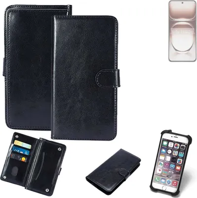 Produktbild von K-S-Trade 360° Hülle kompatibel mit Oppo Reno12 CPH2625 schwarz Kunstleder Case BookCase WalletCase Kunstlederederhülle Handyhülle, Rundumschutz