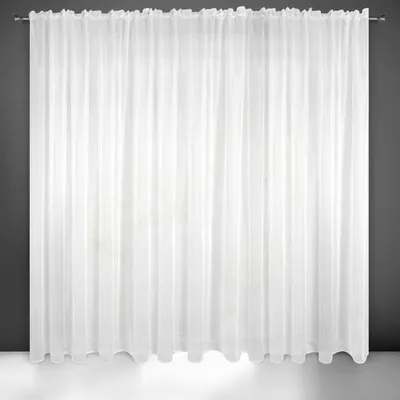 Productafbeelding van Transparant voile gordijn met plooiband, wit, 300 x 300 cm, geschikt voor woonkamer, slaapkamer en keuken