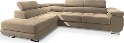 Produktbild von Masseno Ecksofa SELVA L-S mit Schlaffunktion L-Form, Sofa mit Bettkasten, Wohnzimmersofa, Couch, Soffa, Bettsofa, Couchgarnitur- Creme, MONOLITH 04