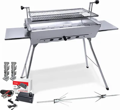 Produktbild von Mangal Ideal Grill Edelstahl 2mm mit Döner Hähnchen Drehspieß Motor