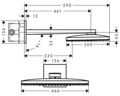 Obrázok produktu pre Kopfbrause SHOWERSOLUTIONS 460/300 3jet chrom
