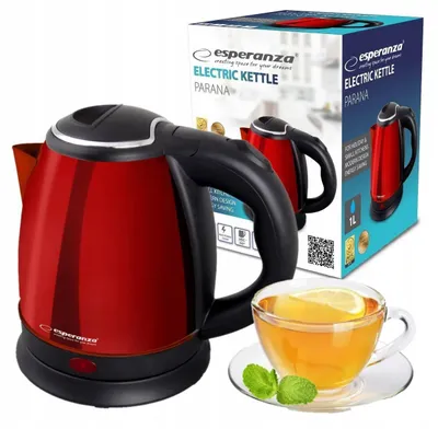 Obrázek produktu pro Esperanza PARANA Rychlovarná konvice nerezová 1L 1500W červená