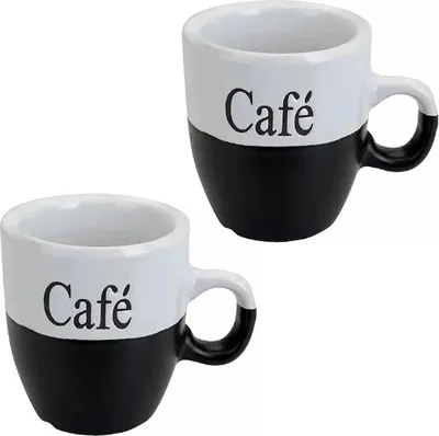 Produktbild von Set mit 2 Koopman-Bechern, Keramik, 7 x 7,5 cm, 150 ml, schwarz