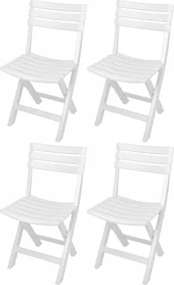 Produktbild von 4x Gartenstuhl Campingstuhl Balkonstuhl Klappstuhl Stuhl Gartenmöbel Weiß 0650