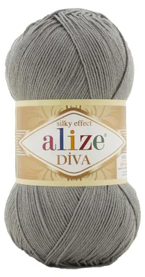 100g Strickgarn ALIZE DIVA Sommerwolle Häkelgarn Wolle Sommer Stricken Häkeln 87 grau