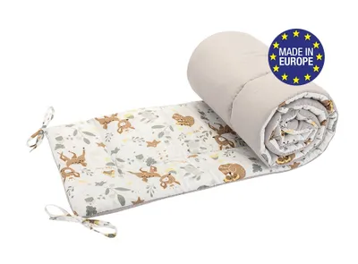 Zdjęcie produktu dla Bomimi Prześcieradło do łóżeczka 180 cm, FOREST ANIMALS, beżowe