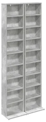 Produktbild von CD Regal 2 Stk. Betongrau 33 x 23,5 x 175 cm Holzwerkstoff
