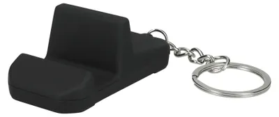 Produktbild von kwmobile Handyhalterung mit Schlüsselanhänger für Smartphones Ständer - Silikon Handyhalter als Schlüssel Anhänger - Schwarz