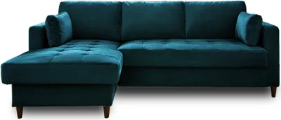 Produktbild von Best Mobilier Anna, Ecksofa, Blau, 4 Sitz(e), Anna, Samt, Holz