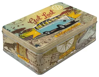 Produktbild von Nostalgic-Art Retro Vorratsdose Flach, 2,5 l, VW Bulli – Let's Get Lost