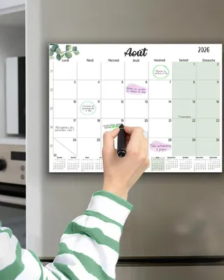 Produktbild von Magnetische Kühlschrank Kalender 2026 2027, 32 x 22 cm, Familienkalender, für Zuhause und Büro