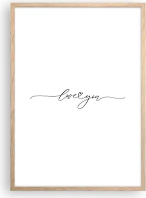 Produktbild von Gerahmtes Poster - Rahmen in heller Eiche - Ich liebe dich handschriftlich - 50x70 cm - Wand Bild - Wanddeko - Wandbilder - Kunstposter - Wandposter - Bilderrahmen - Bilder - P2NPA50x70-4644