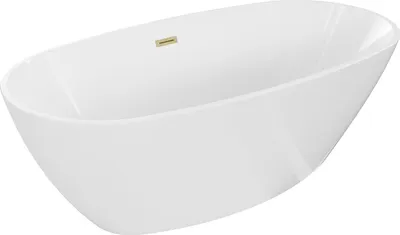 Obrázok produktu pre Voľne stojaca vaňa Mexen Eris 155 x 80 cm, biela, s prepadom z brúseného zlata - 53441558000-55