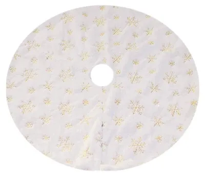 Productafbeelding van Omgoods - Kerstboomrok van Fleece met Sneeuwvlokpatroon, 120 cm
