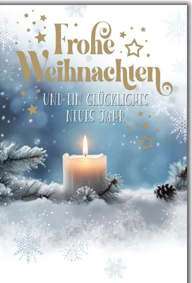 Produktbild von Weihnachten Kerze im Schnee Glückwunschkarte mit Umschlag