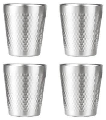 Immagine prodotto di Set di 4 bicchieri in acciaio inossidabile da 300 ml, a doppia parete e isolati