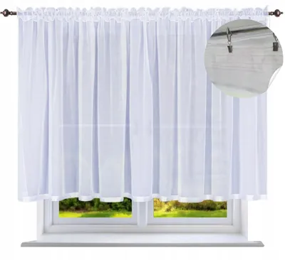 Produktbild von NOW-ART Scheibengardine Voile Weiß 200x100 cm – 1 Stück - Kurzgardine mit Saumband Transparent Glatt Universalband Für Küche & Fenster & Wohnzimmer