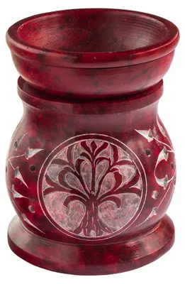 Produktbild von Aromalampe "Baum des Lebens" Speckstein rot 6x8cm