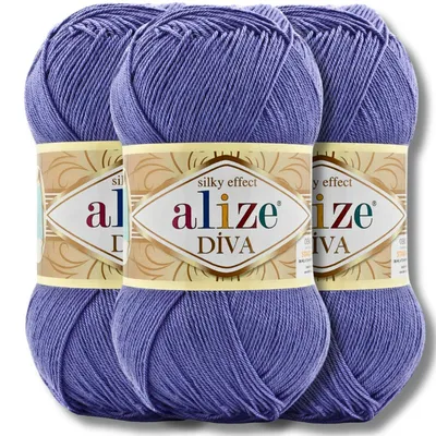 Produktbild von Alize 3x 100g Diva Wolle, Uni, Häkeln, Stricken (981)