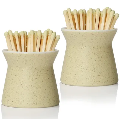 Zdjęcie produktu dla Haitllai – pojemnik na zapałki z 6 sztukami zapałek, ręcznie wykonany ceramiczny pojemnik