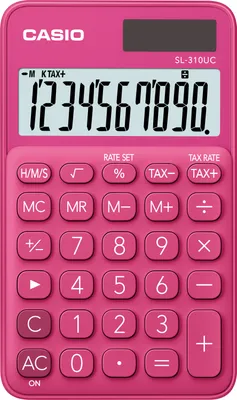 Obrázek produktu pro Casio SL-310UC-RD, Kapsa, Jednoduchá kalkulačka, 10 číslice/číslic, 1 řádky, Baterie / Solár, Červená