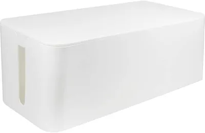 Productafbeelding van PolkaHome® Kabelbox groot (407 x 157 x 133,5 mm), wit – kabelmanagement voor kantoor en thuis