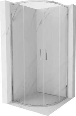 Image de Mexen Exo cabine de douche semi-circulaire 100x100 cm chrome-transparent