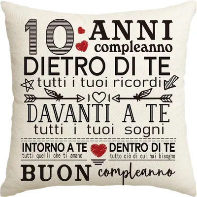 Immagine prodotto di Artoid Mode Copricuscino decorativo per 10° compleanno 45x45 cm