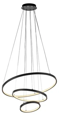 Zdjęcie produktu dla Lampa wisząca JUST LIGHT CERCHI LED, ciepłe białe światło, 45 W, czarna, 15070-18