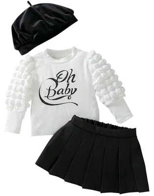 Immagine prodotto di Solidchoice - Set di abbigliamento autunnale per bambine, composto da 3 pezzi, con berretto