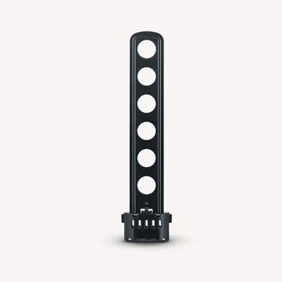 A black plastic water filter holder with six circular openings, shown against a white background.